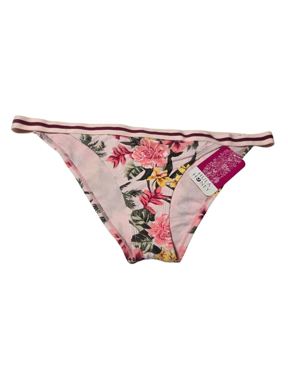 Hula Honey Floral Bikini Bottoms Size XL Pink Tropical Swimwear Swimsuit Beach